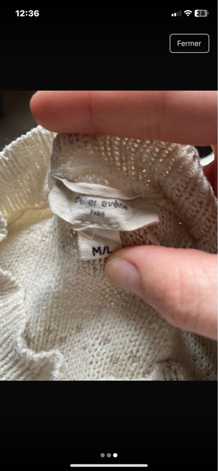 Pull beige détail paillette taille m - photo numéro 3