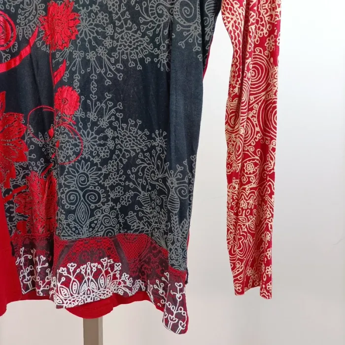 Tunique longue Desigual multicolore imprimé floral manches longues col rond T38A1305 - photo numéro 7