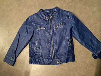 manteau veste simili cuir effet usé fille 4 ans