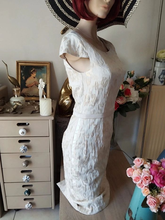 💎Robe Crème & Dorée Motifs Léopard Weise T34/36💕 - photo numéro 11