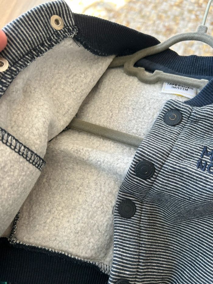 Gilet rayé bleu et blanc - 1 mois - Tape à l’œil - photo numéro 5