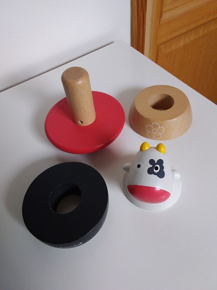 3 jouets en bois Janod : puzzle, culbuto et renard à promener - photo numéro 9