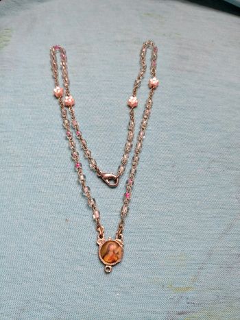 Collier catholique médaille chaine et perles