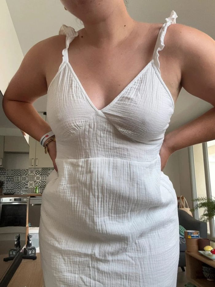 Robe longue blanche gaze de coton Killibi taille S/M - photo numéro 3