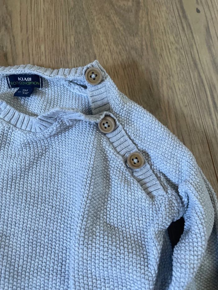 Pull en maille kiabi 9 mois gris - photo numéro 3