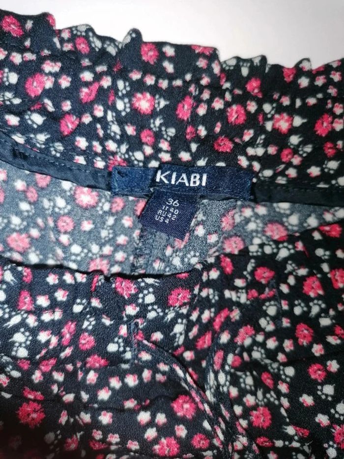Pantalon polyester noir fleuri 36 Kiabi - photo numéro 3