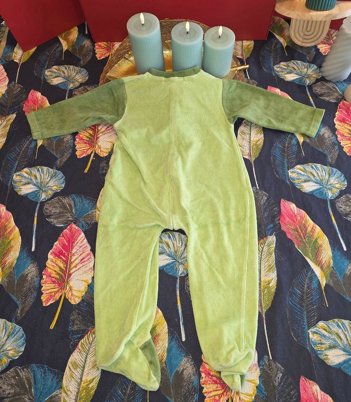 Pyjama velours une pièce vert 24 mois - photo numéro 2
