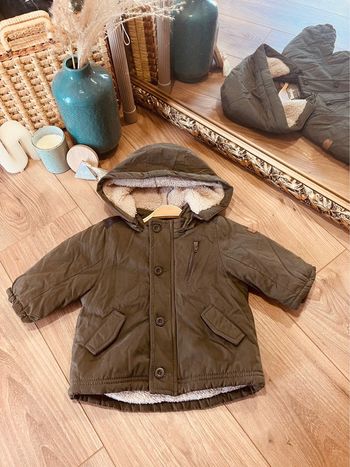 Taille 9 mois manteau très chaud garçon TAO kaki 💙