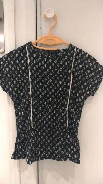 T-shirt blouse fluide manches courtes