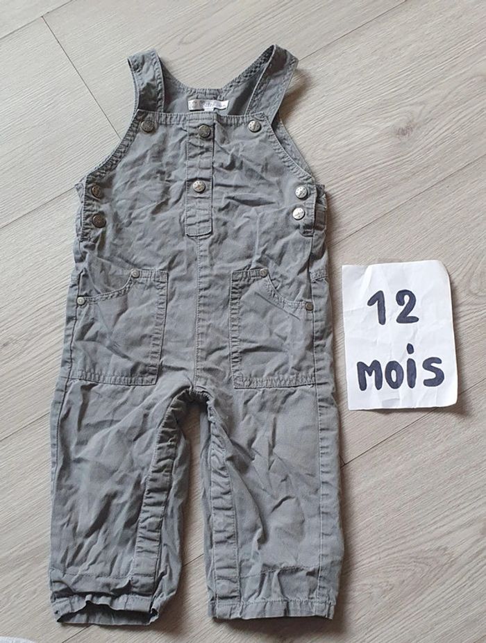 Salopette 12mois garçon 74cm kiabi gris