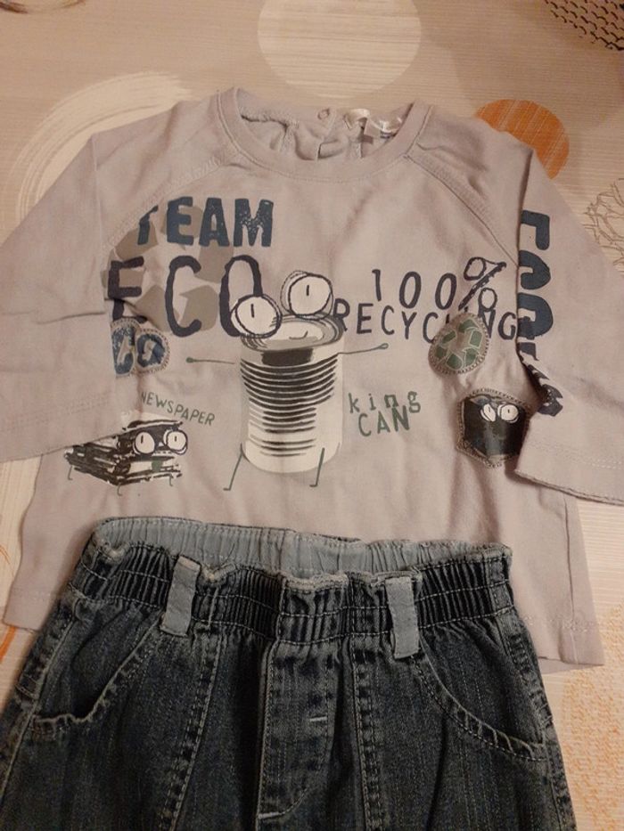 Ensemble tee-shirt ml + jean - photo numéro 2