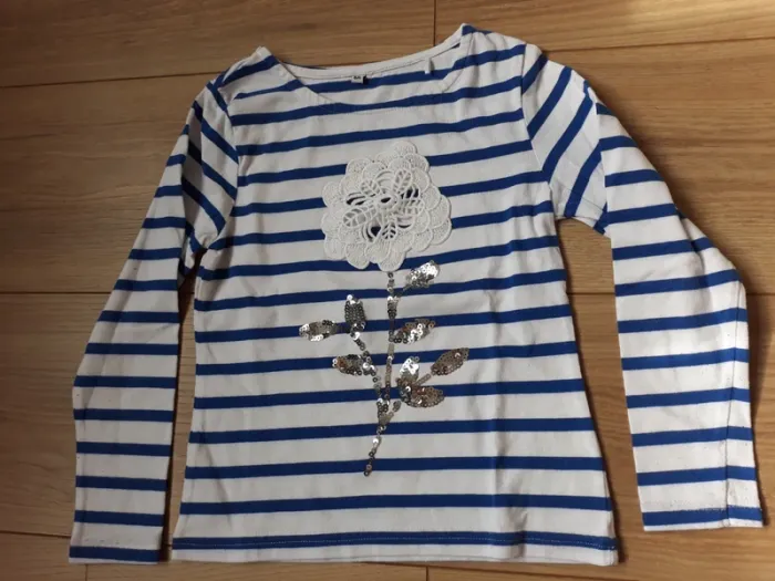 Pull marinière sequins paillettes