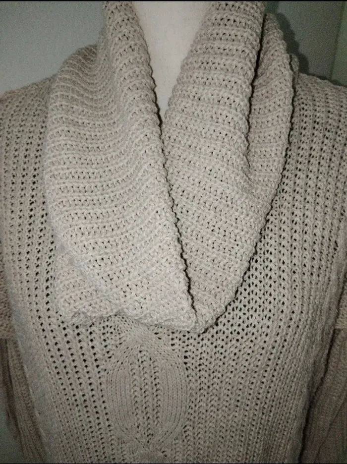 Pull long en laine col roulé femmes - photo numéro 2