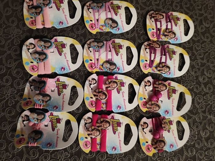 Lot de 24 pinces et élastiques a cheveux fille