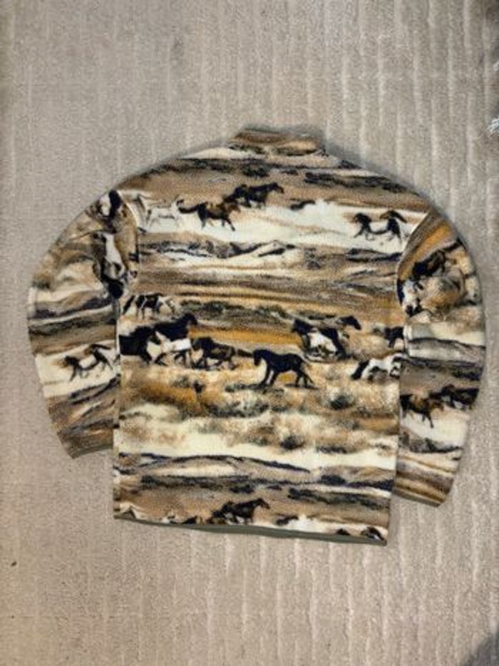 Polaire Sherpa imprimée M Fleece Helvetia II Vintage Columbia printed beige blanc bleu orange - photo numéro 2