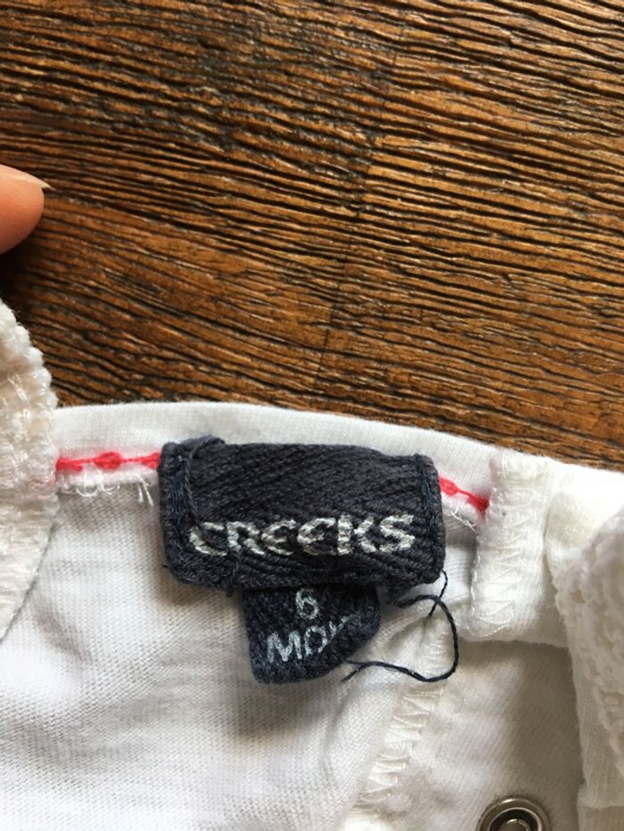 Petit top blanc et motifs /creeks/6 mois - photo numéro 2