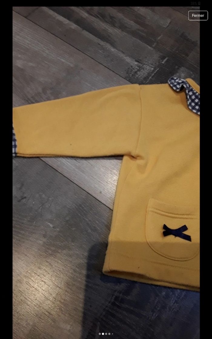 Gilet jaune et col vichy - photo numéro 2