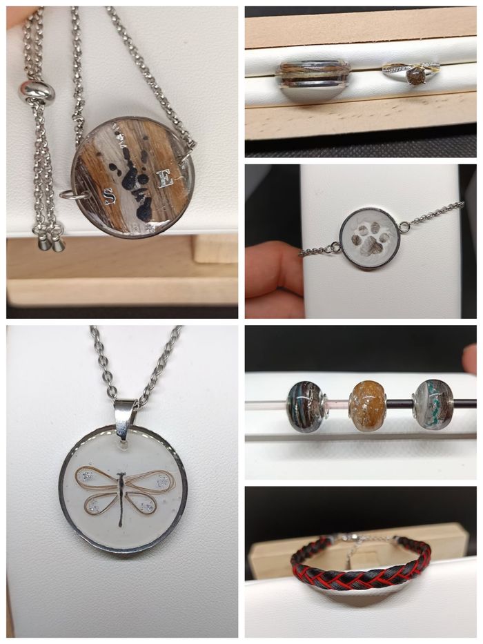 Bijoux en crin de cheval corne de sabot poils chien Chat cochon d'inde lapin acier inoxydable - photo numéro 2