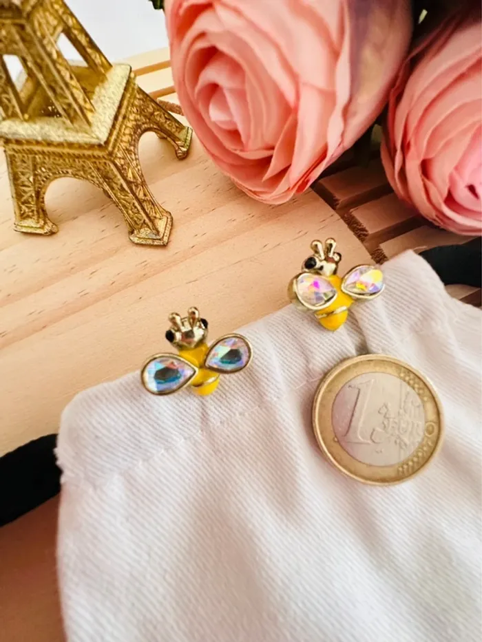 🐝 Boucles d’oreilles Betsey Johnson Abeilles Cristal irisé - photo numéro 7