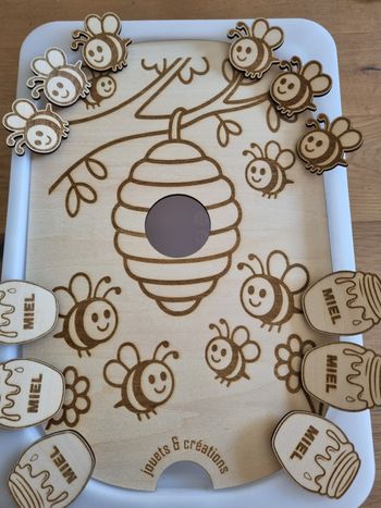 Petit insert pour bac Trofast "Abeilles" avec jetons Abeilles et Pots de Miel 