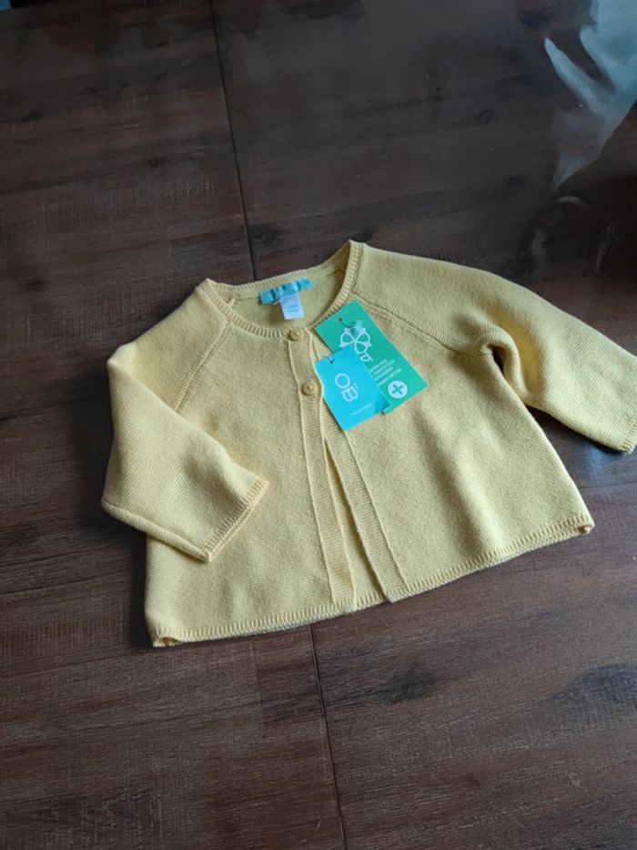 Gilet fille jaune 6 mois