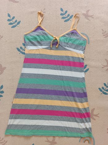 Chemise de nuit rayé multicolore débardeur S 36/38