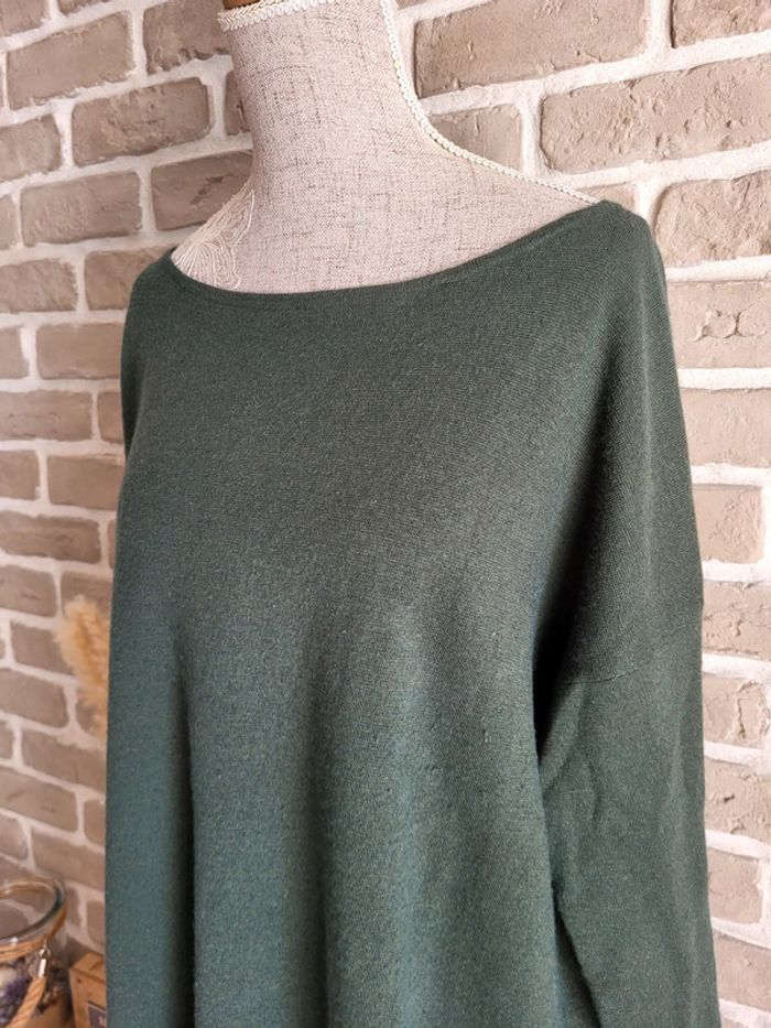 Robe pull en cachemire et soie vert foncé Eric Bompard - photo numéro 4