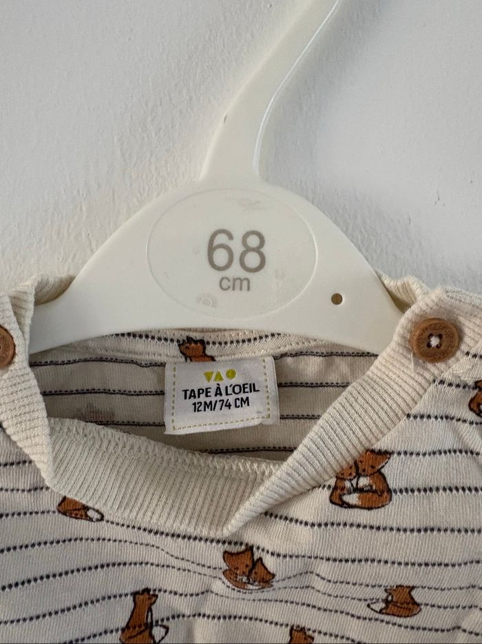 T-shirt manche longue t 12 mois kiabi renard - photo numéro 3