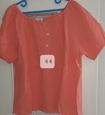 tunique coton gauffré orange. Marque Lacomy