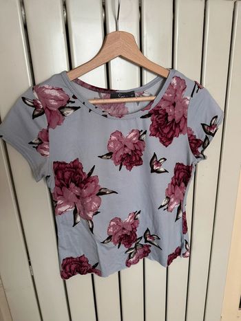 T shirt court vintage a fleurs S