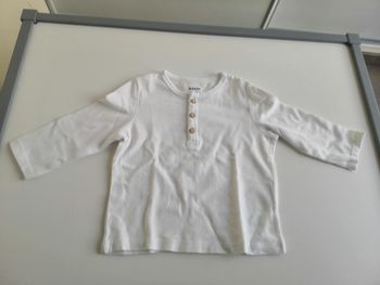 Tee-shirt manches longues à col tunisien 6 mois Kiabi