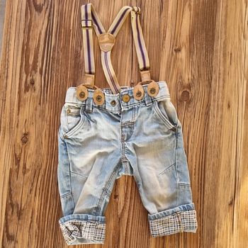 Jean à bretelles, 4/6 mois