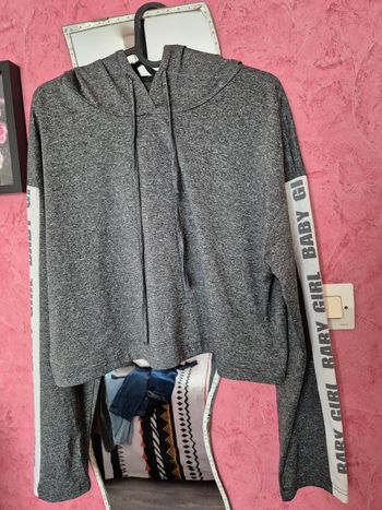 Haut à capuche Shein gris
