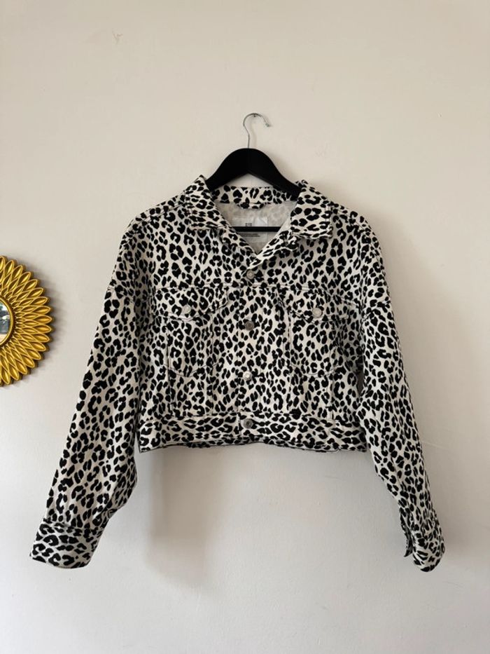 Veste Jean H&M Imprimé Léopard Taille XXS