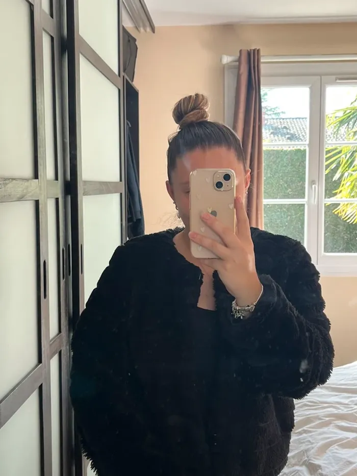 veste manteaux en fausse fourrure duveteuse noir femme 38 (M) - photo numéro 6