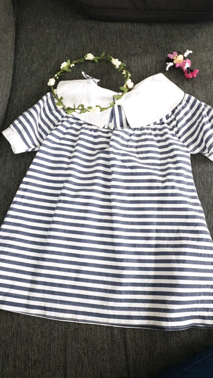 Robe a rayures col pierrot 3 ans - photo numéro 2