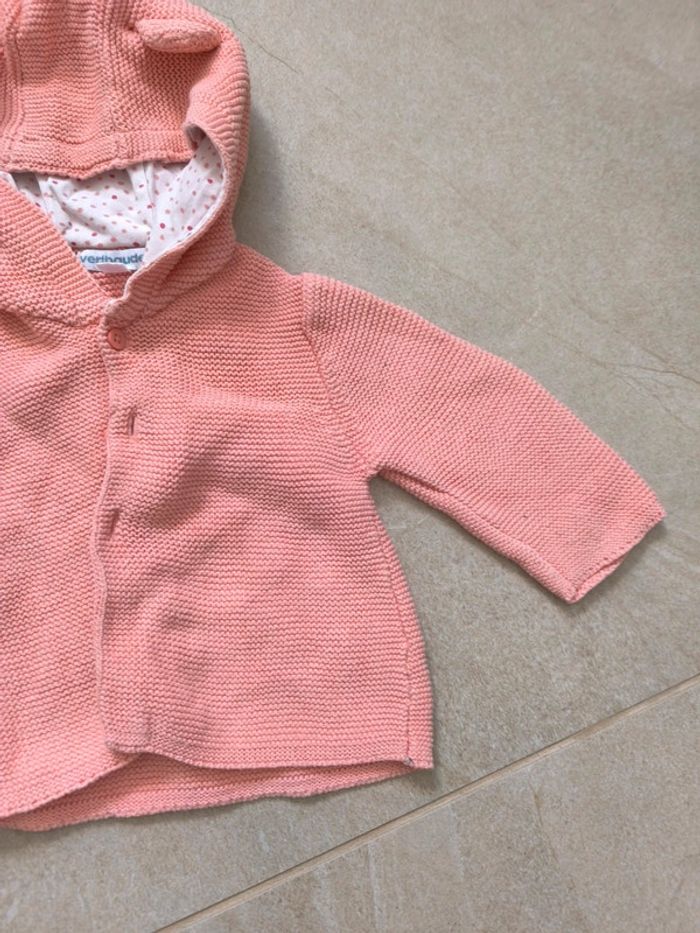 Veste capuche rose Verbaudet 6 mois coton - photo numéro 4