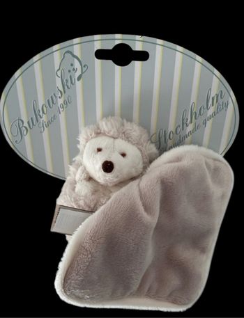 ❤️ B4722 Doudou Hérisson plat Mouchoir Beige Taupe Gris BUKOWSKI