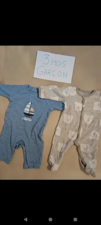 Pijamas bébé garçon 3 mois