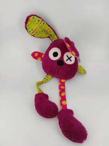 Doudou Lapin fushia vert Mélo Mélie