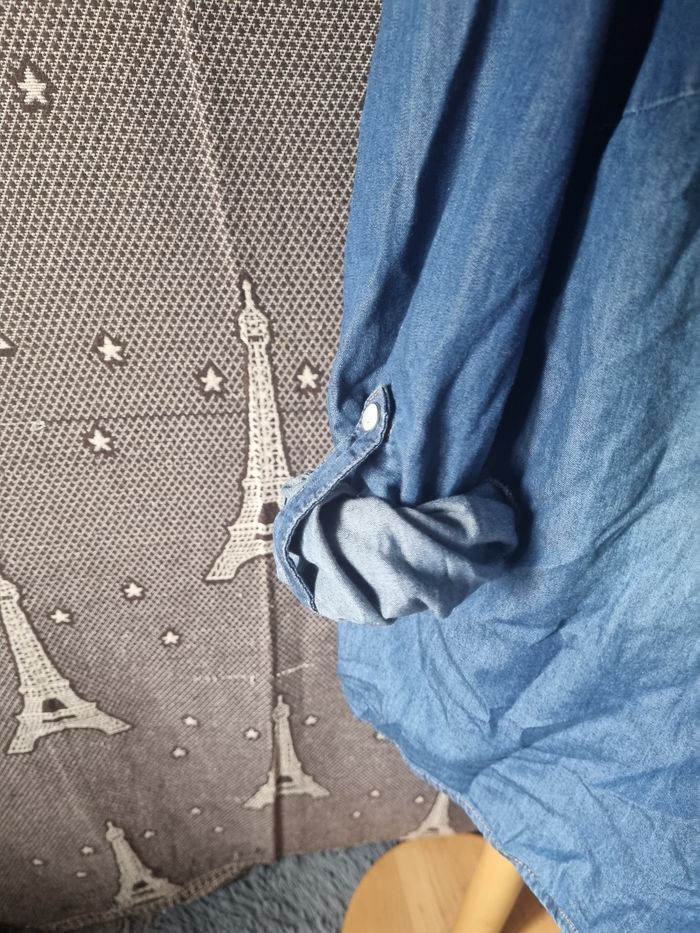 Chemise style jean manches retroussable taille 50 - photo numéro 6