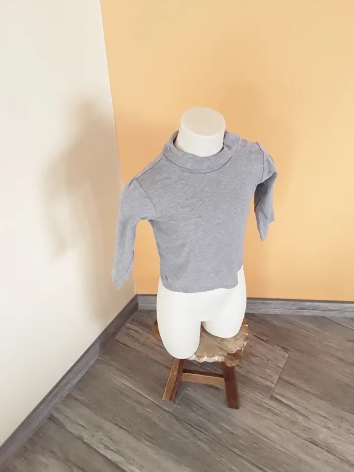 Tee shirt manches longues col roulé 3 ans (90/97 cm) - photo numéro 5