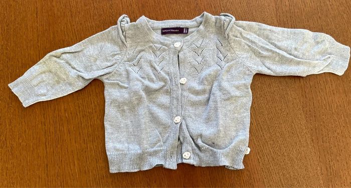 Taille 3 mois gilet fille gris sergent major