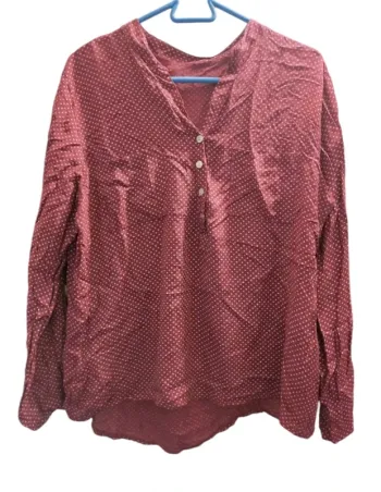 Blouse bordeaux à poid blanc taille 38