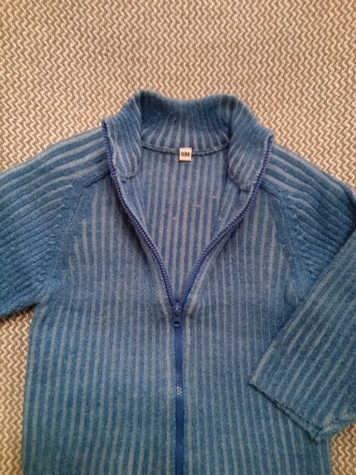 Gilet zippé bleu - T.18 mois - photo numéro 5