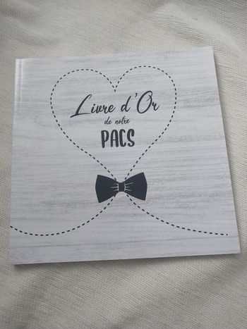 livre d’or pacs mariage déco blanc noir romantique neuf guestbook