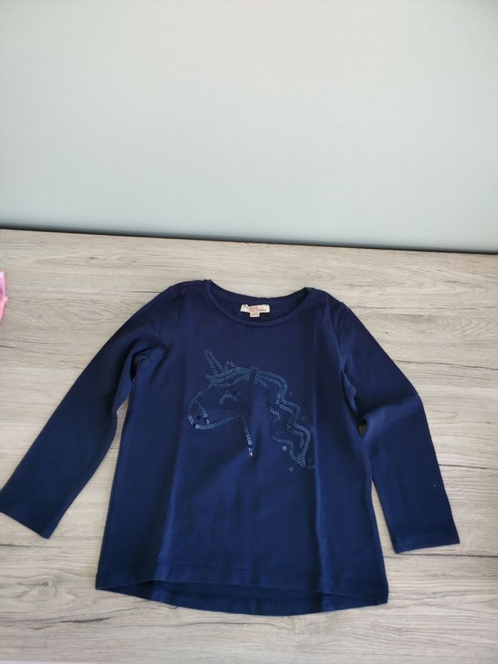 Tee-shirt manches longues licorne fille 4 ans - photo numéro 1