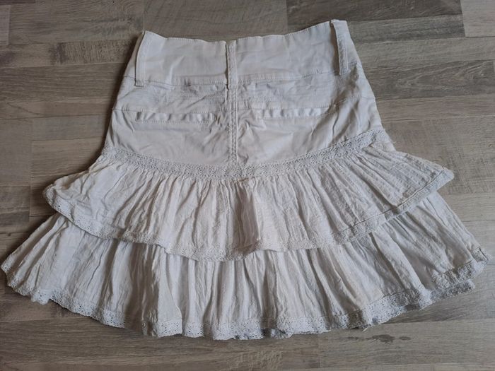 Jupe courte banche à volant taille 36 etam - photo numéro 4