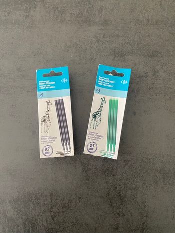 recharges stylos effaçables