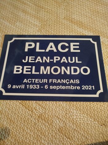 Plaque publicitaire motif jean Paul Belmondo neuf
